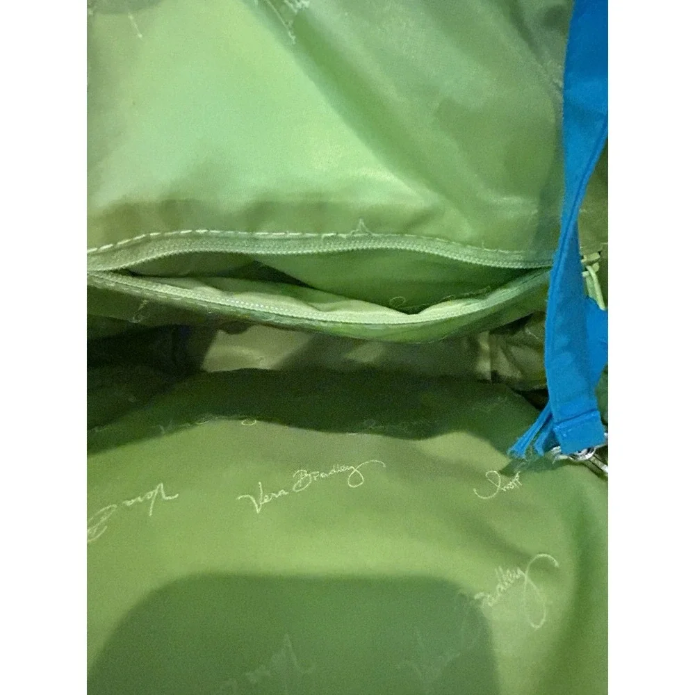 Vera Bradley Compact Essential Backpack Turquoise Quilted Lime Preppy Academia